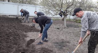 В Переяслав-Хмельницькому юнаки-старшокласники допомагають літнім людям скопати город та навести лад у господарстві