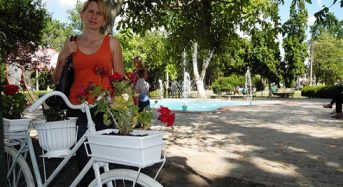 Біля фонтану в Переяславі тепер є ще й плитка “старе місто” та інсталяція “Велосипед з квітами”