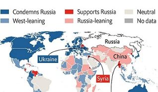 Хто підтримує війну росії, хто займає нейтралітет, а хто за Україну: карта від The Economist