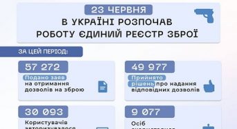 Результати роботи єдиного реєстру зброї в Україні